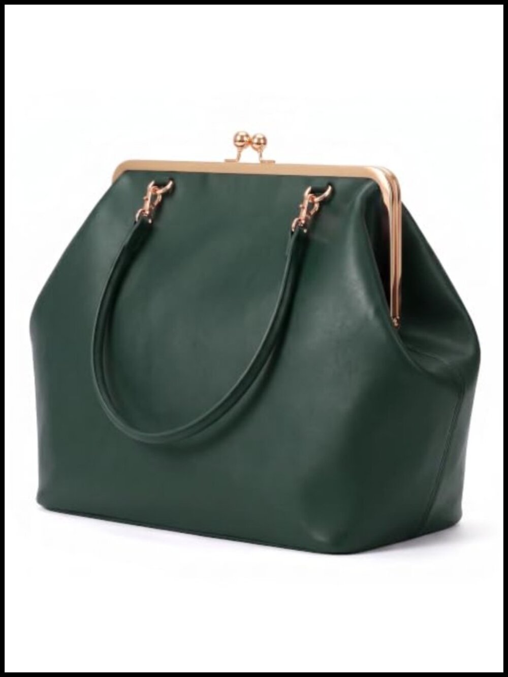 Kiss Lock Tote Handbag Underarm Shoulder Bag Clutch Purse Removable Strap